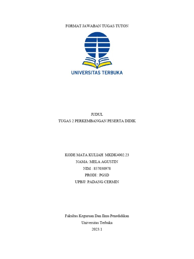 Format Jawaban Tugas Tuton | PDF
