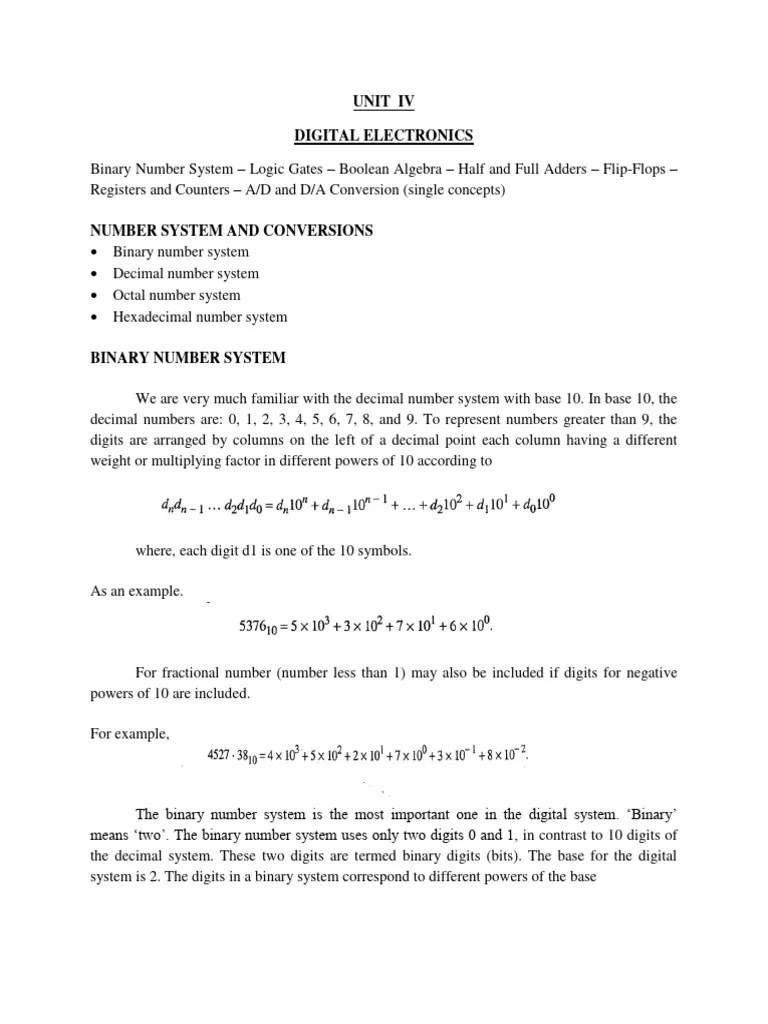 UNIT4 Digital Electronics | PDF