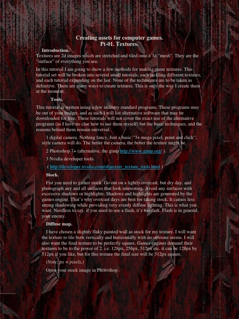 Creating Textures For Games Part-1 | PDF | Texture Mapping | Adobe ...