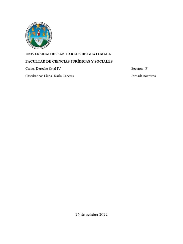 UNIVERSIDAD DE SAN CARLOS DE GUATEMALA Derecho Civil | PDF