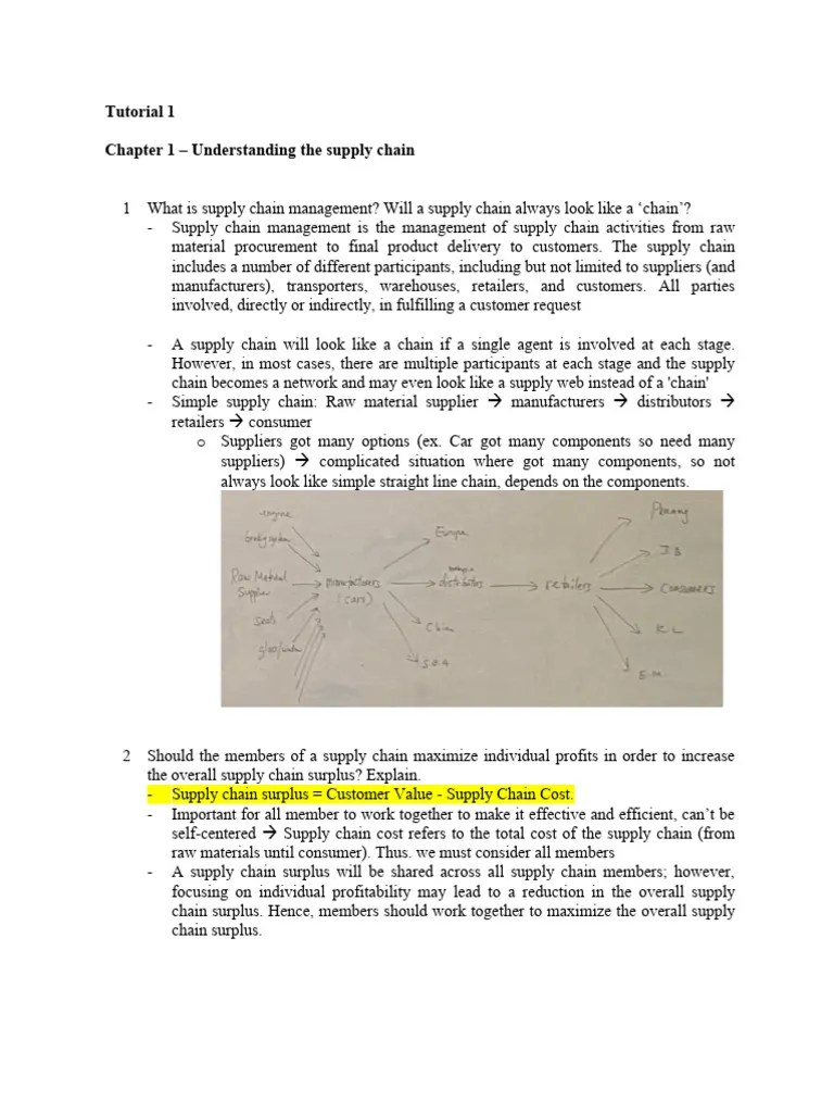 Tutorial 1 Questions - Global Logistic And Supply Chain Management | PDF | Supply Chain | Supply ...