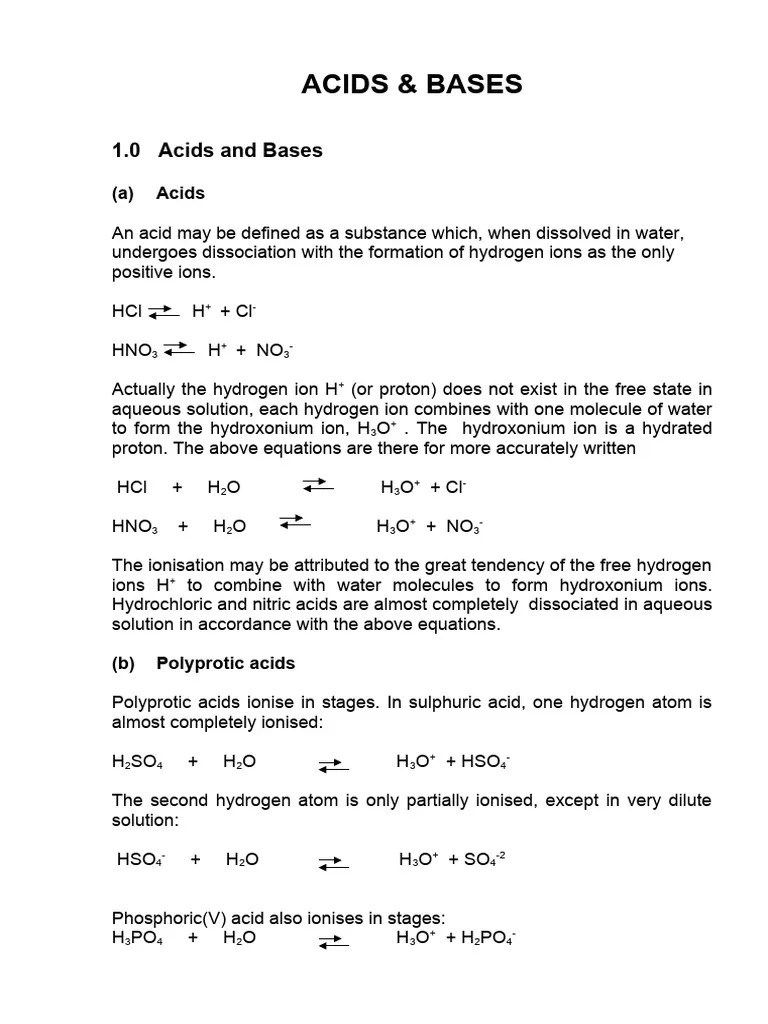 Acid Base | PDF | Acid | Hydroxide