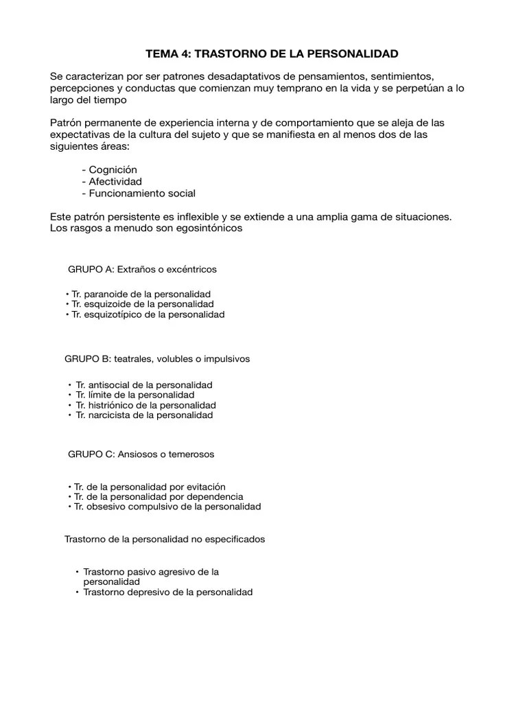 Psicopatología Tema 4 PDF | PDF