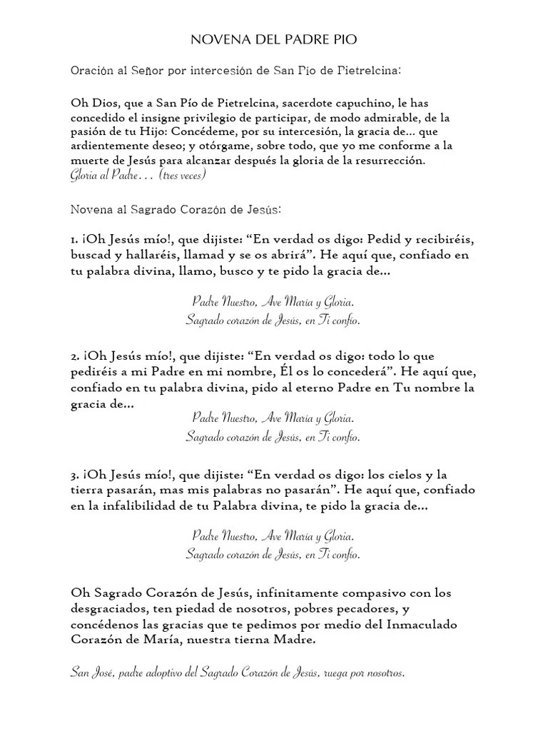 Novena Al Padre Pío - Original | PDF