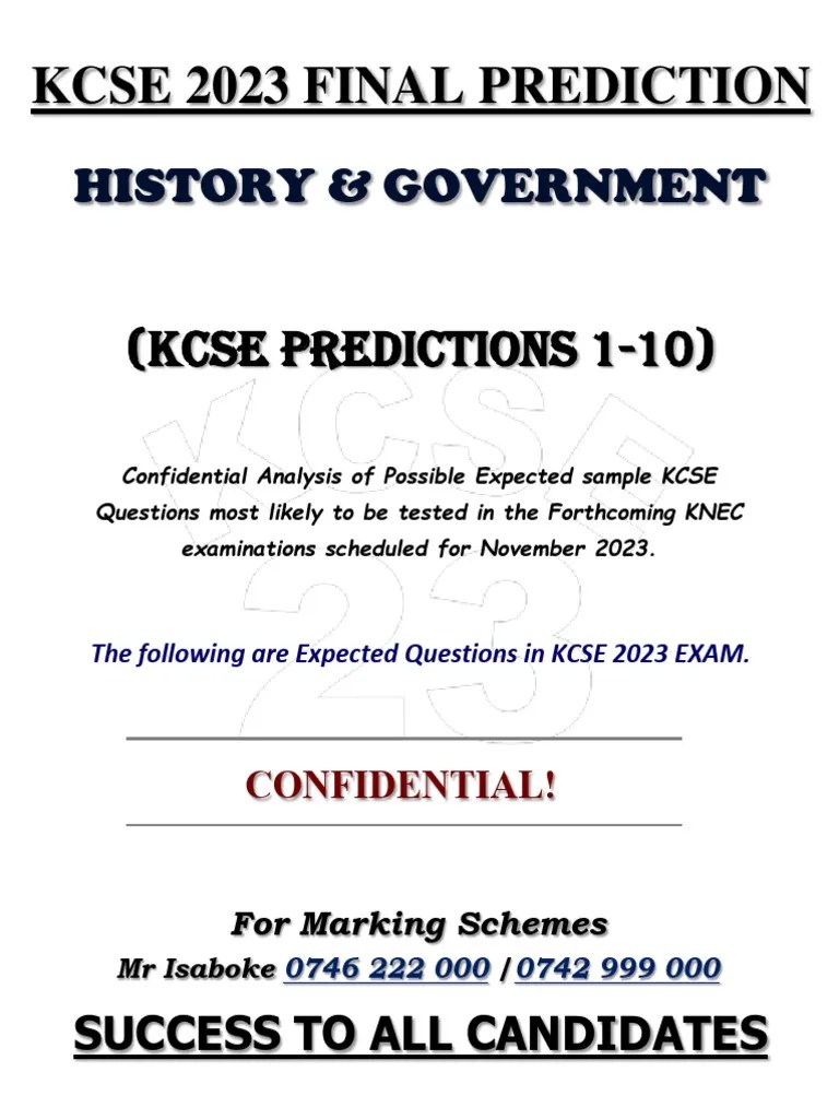 Kcse History And Government Final Prediction 2023 | PDF | Kenya | Pan Africanism