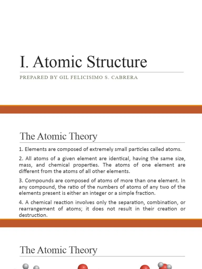Chapter 1 - Atomic Structure | PDF