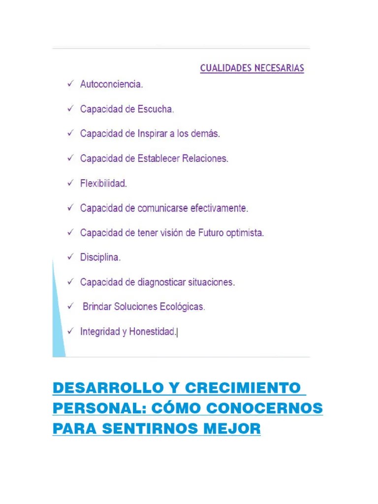 Desarrollo Y Crecimiento Personal | PDF