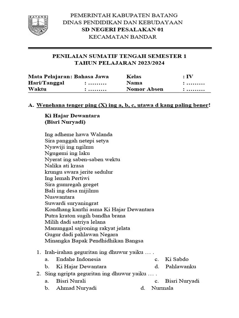 Soal bahasa jawa