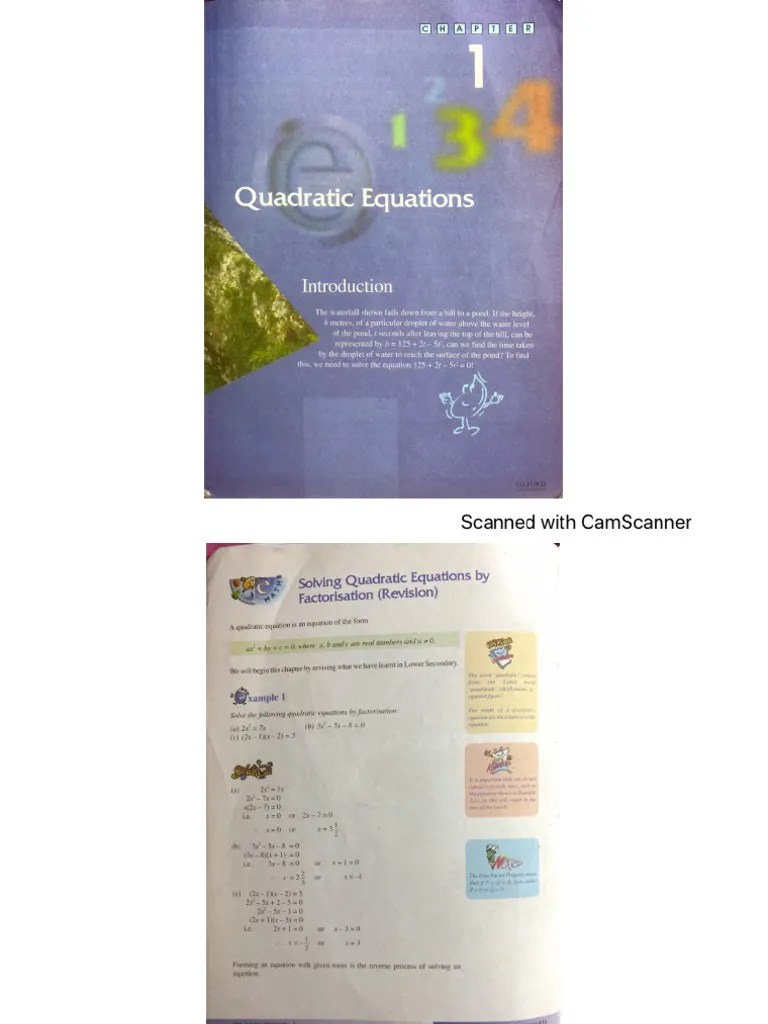 Chap 1 Solutions To Quadratic Equations | PDF