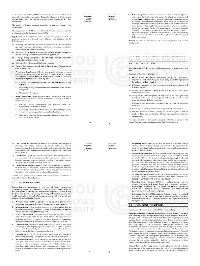 1.6 Scope Of HRM: Concept And Evolution Of Human Resource Management To ...