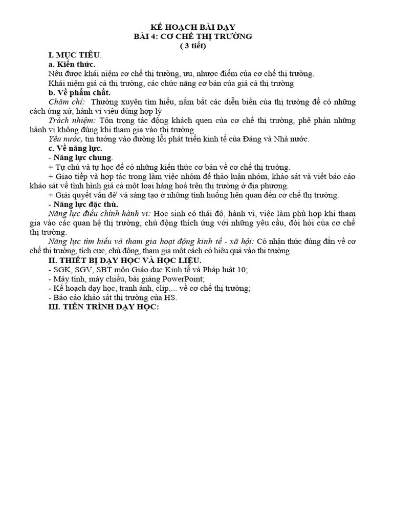 KNTT_Bài 4_Cơ Chế Thị Trường | PDF