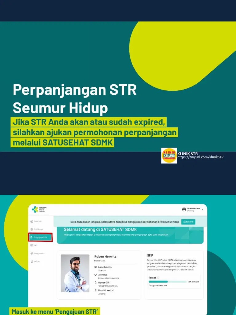 4_TUTORIAL_PERPANJANGAN_STR_SEUMUR_HIDUP_SATUSEHAT_SDMK_2023 | PDF
