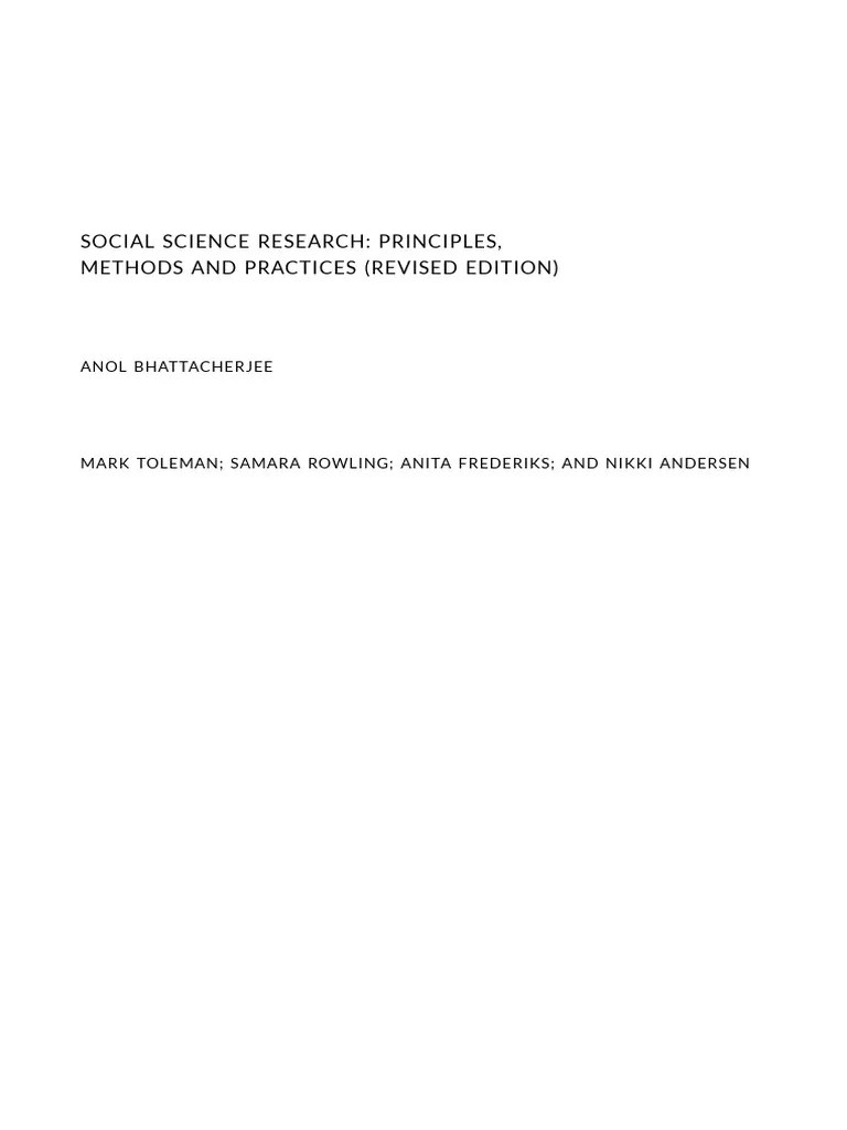 Social Science Research Principles Methods And Practices Revised ...