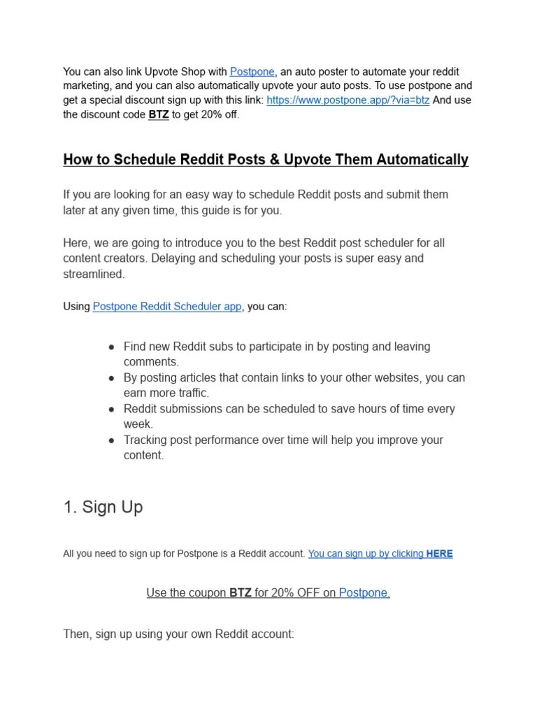 How To Schedule Reddit Posts & Upvote Them Automatically | PDF ...