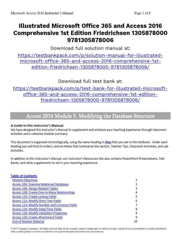 Illustrated Microsoft Office 365 And Access 2016 Comprehensive 1st ...