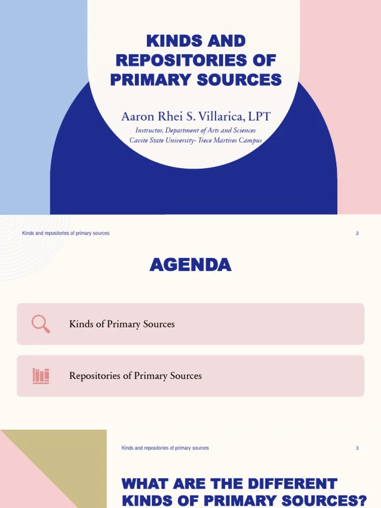 Lesson 2 - Kinds And Repositories Of Primary Sources | PDF