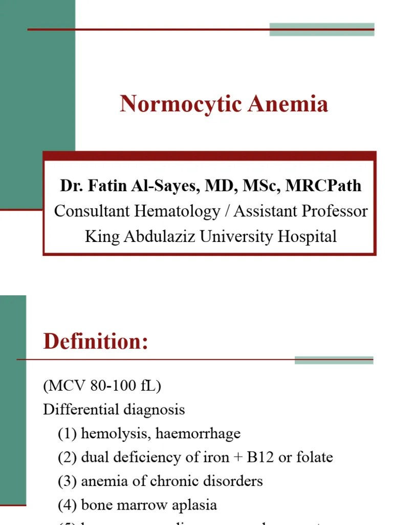 Normocytic Anemia | PDF | Anemia | Bone Marrow