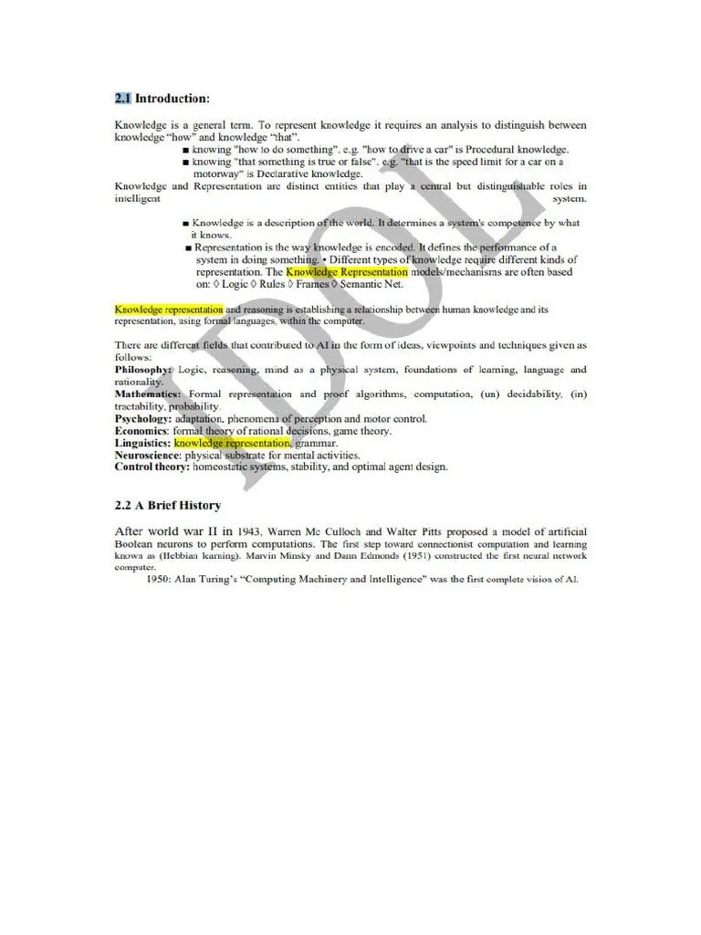 Unit 2 Knowledge Representation | PDF