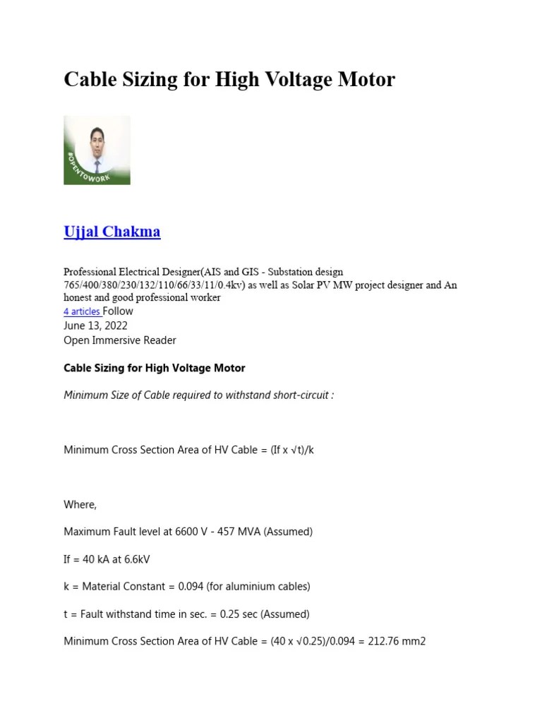 Cable Calculation | PDF