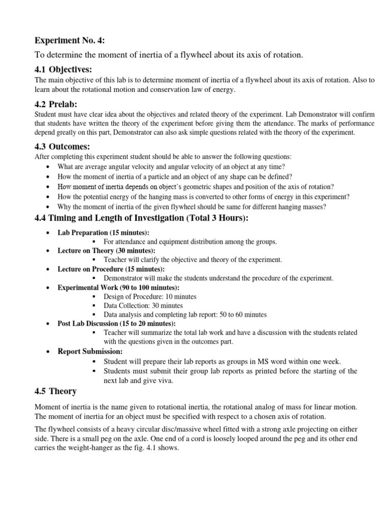 Physics 1 Lab Expt. 4 | PDF