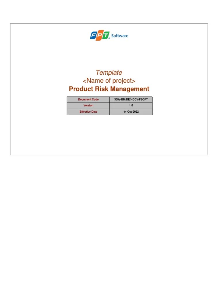 Template - Product Risk Management | PDF