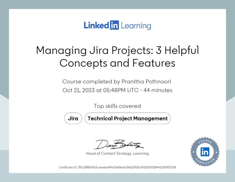 CertificateOfCompletion - Managing Jira Projects 3 Helpful Concepts And ...