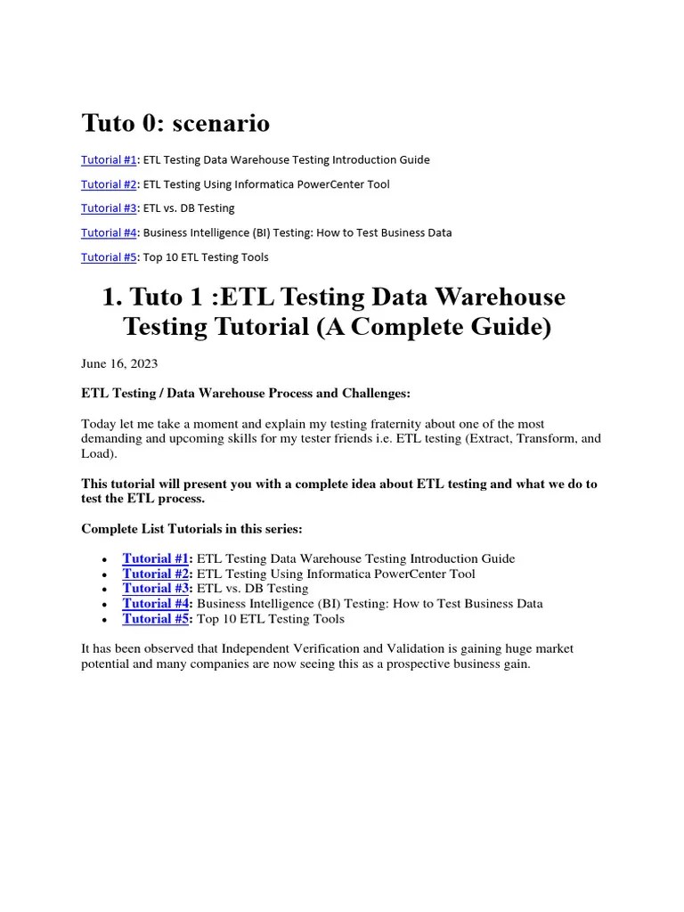 SAP BW - ETL Testing Data Warehouse Testing Tutorial (A Complete Guide ...