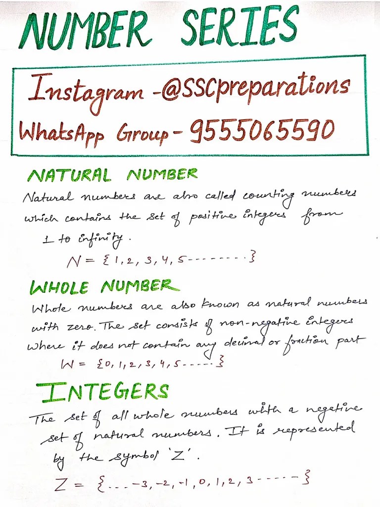 Number Series Handwritten Reasoning Notes With All Types Of Questions | PDF