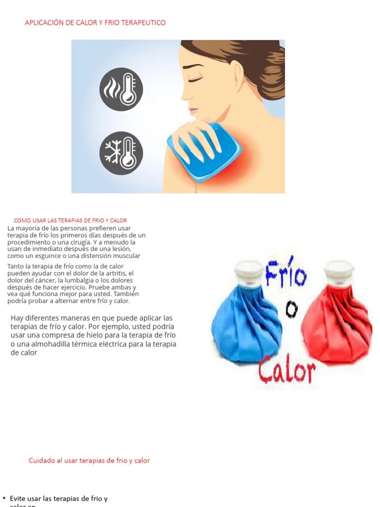 Aplicación De Calor Y Frio Terapeutico | PDF | Agua | Medicina CLINICA