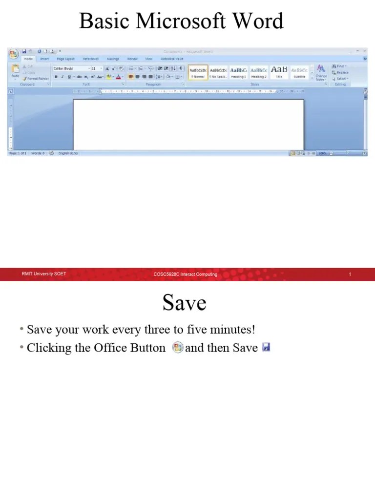 Basic Microsoft Word 1 | PDF