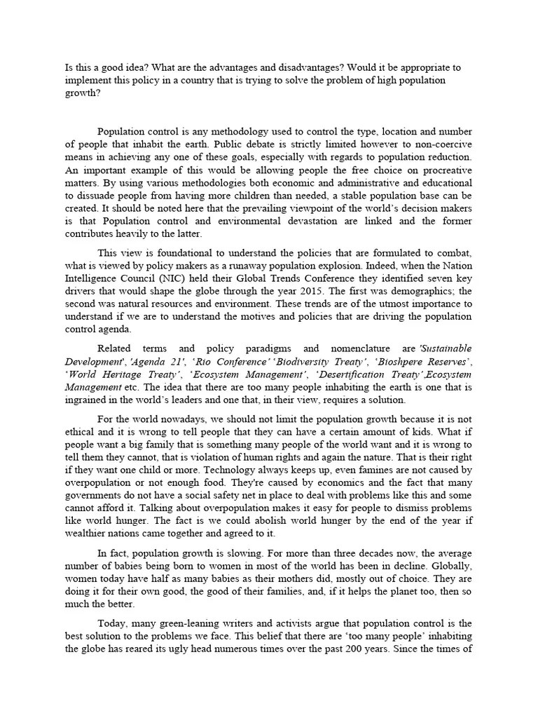 Birth Control | PDF | Human Overpopulation | Sustainability