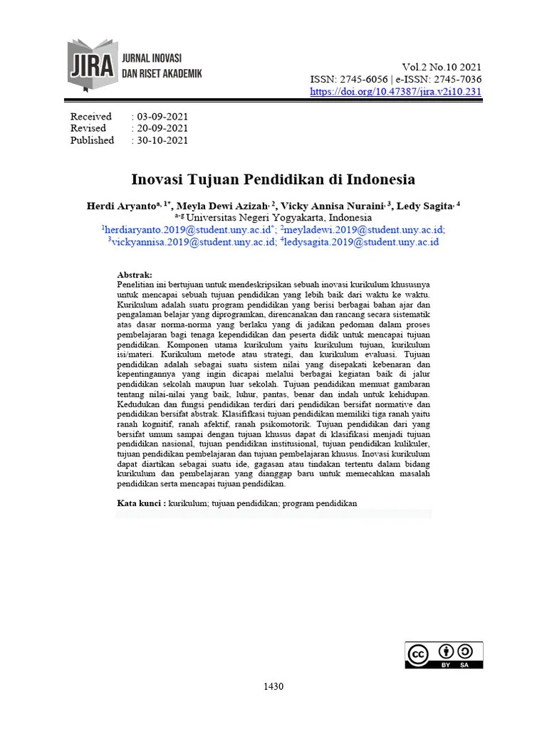Inovasi Tujuan Pendidikan Di Indonesia | PDF