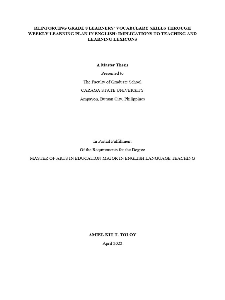 THESIS | PDF | Constructivism (Philosophy Of Education) | Vocabulary