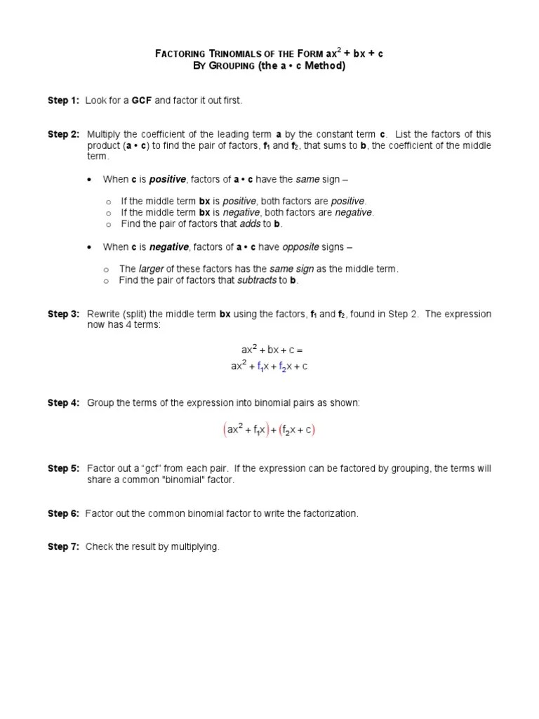 Factoring By Grouping | PDF