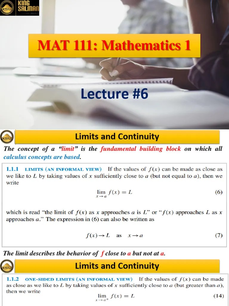 Lecture #6 | PDF | Continuous Function | Function (Mathematics)