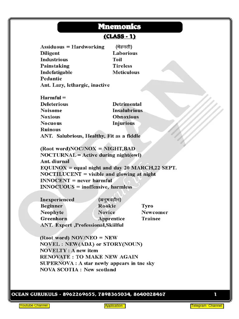 Complete Mnemonics PDF | PDF