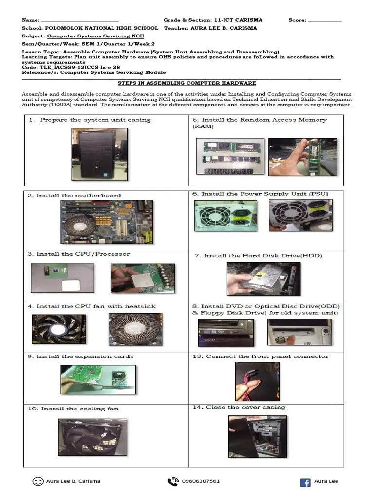 Q1 Week 2 - Assemble Computer Hardware | PDF