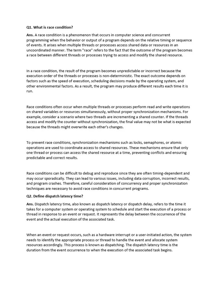 Operating System IMP Question And Answer SY BBA CA Sem IV | PDF | Scheduling (Computing ...