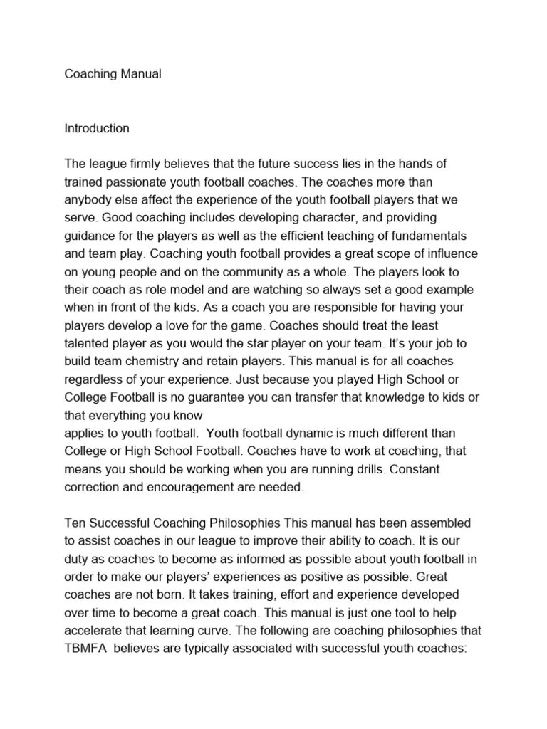 Coaching Manual | PDF