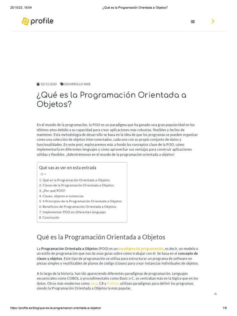 ¿Qué Es La Programación Orientada A Objetos_ | PDF | Objeto (informática) | Herencia ...
