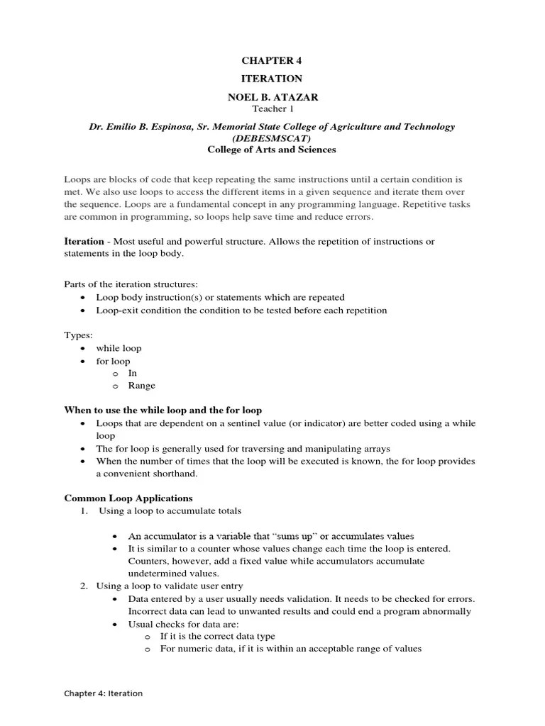 Chapter 4 - Iteration | PDF | Control Flow | Computing