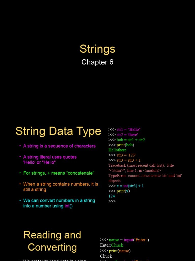 Pythonlearn 06 Strings | PDF | String (Computer Science) | Computer ...