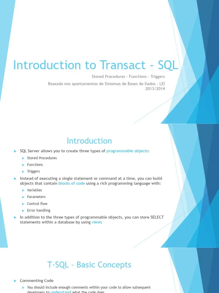 Introduction To Transact - SQL | PDF