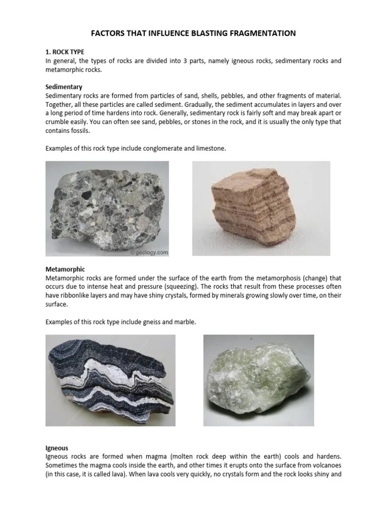 Factors That Influence Blasting Fragmentation | PDF