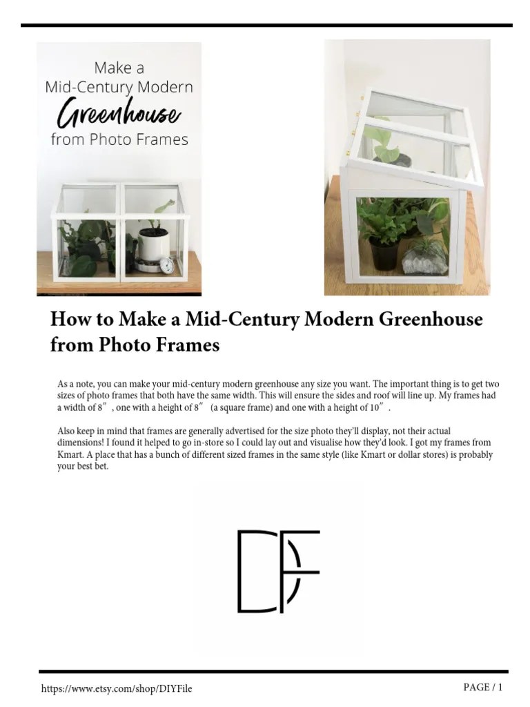 Mini Greenhouse | PDF