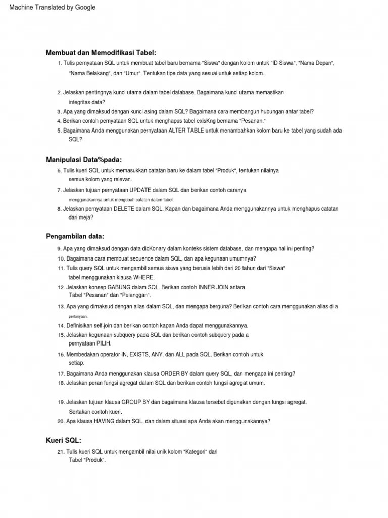 Database Ujian Chapter | PDF | Komputer