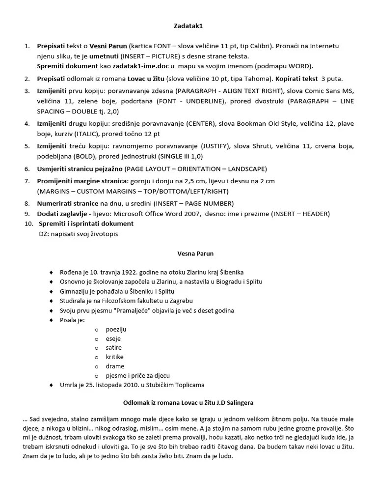 Zadatak1 Word | PDF