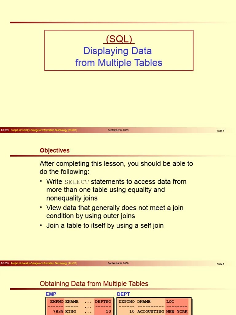 SQL 7 (Joins) | PDF | Table (Database) | Data Management