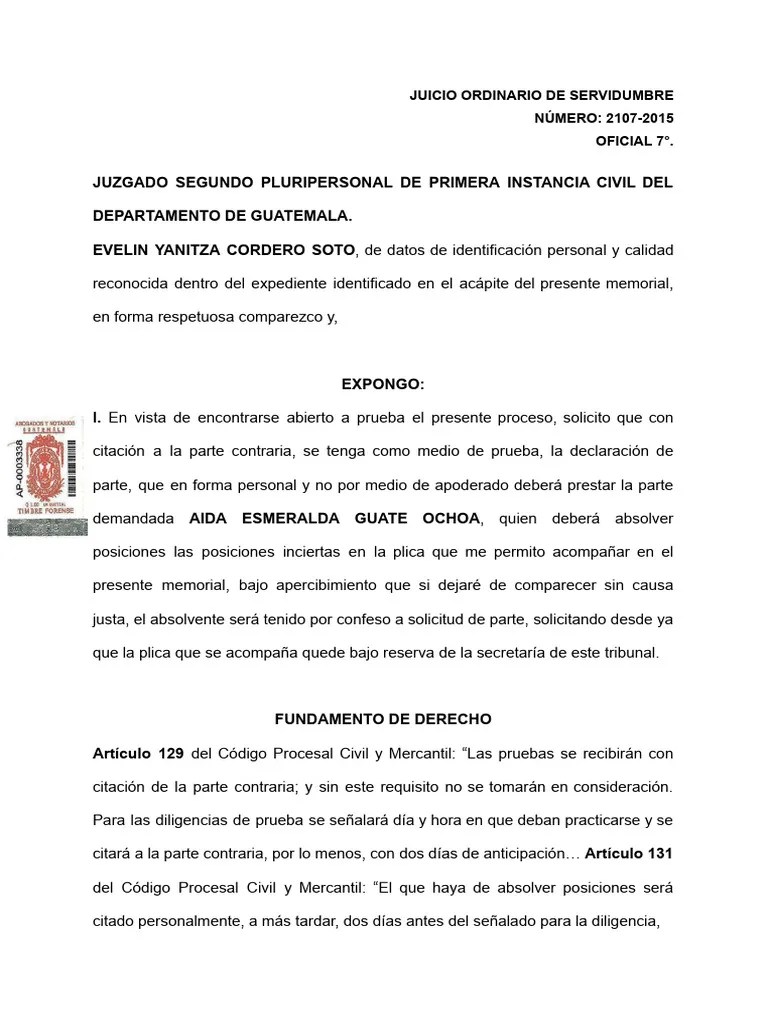 Declaración De Parte | Descargar Gratis PDF | Ley Procesal | Instituciones Gubernamentales