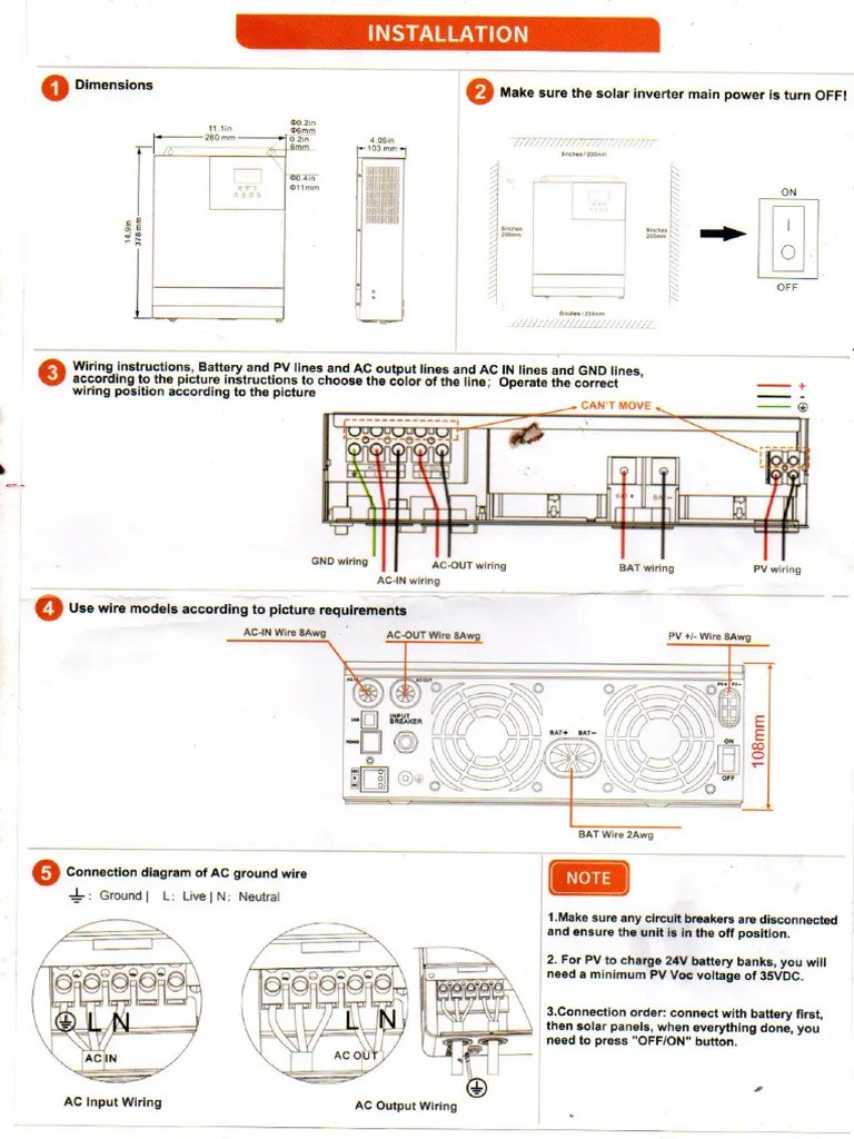 Powmr Solar Inverter Charger Manual | PDF